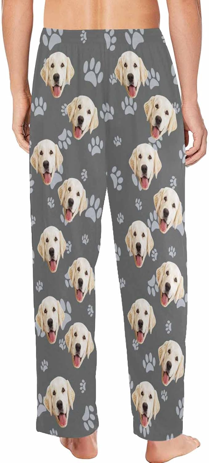 MyPupSocks Customized Face Pajamas Pants Photo Pajama Bottoms for Men S-XXL