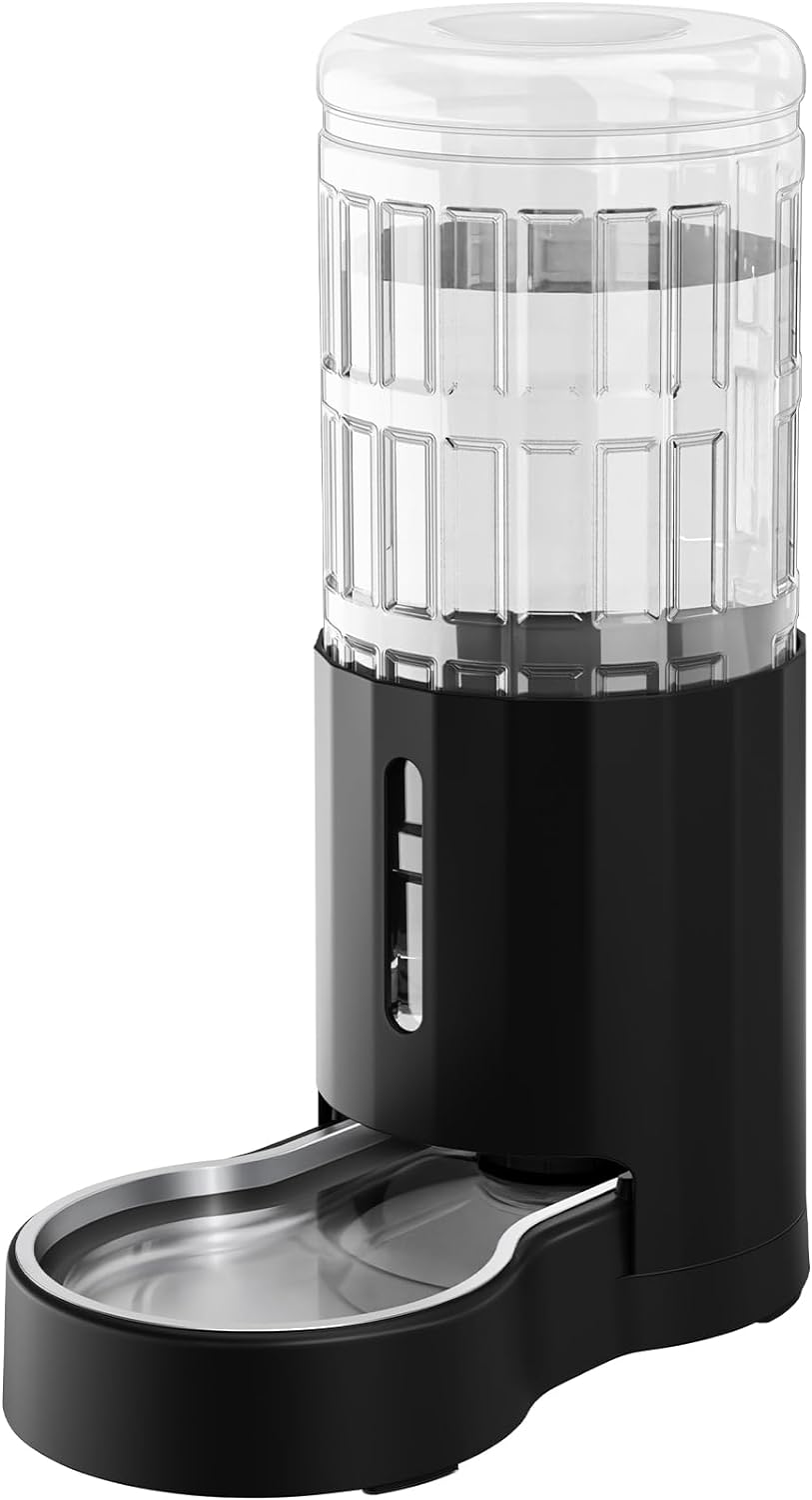 CZPET Automatic Dog and Cat Water Dispenser with Stainless Steel Bowl Gravity Waterer,100% BPA-Free,Large Capacity and Drinking Area Noise-Free for Pets