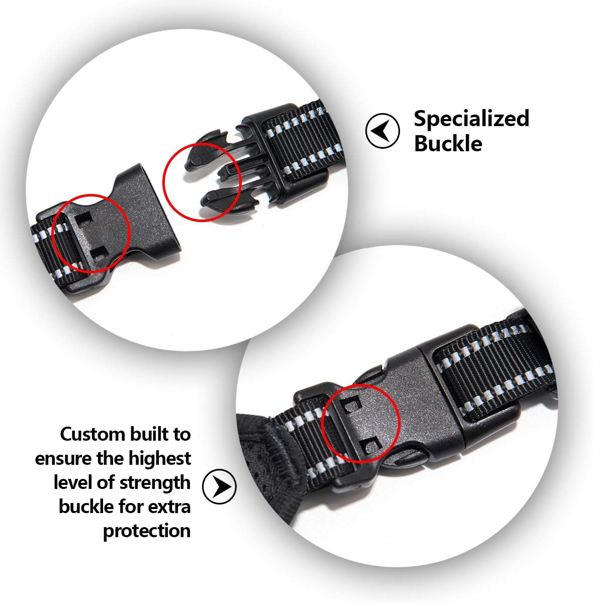 PHOEPET 2019 No Pull Dog Harnesses for Small Dogs Reflective Adjustable Front Clip Vest with Handle 2 Metal Rings 3 Buckles [Easy to Put on & Take Off](XS, Purple)