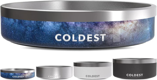 Coldest Dog Bowl - Anti Rust Metal, Non Slip, 3 Layers Insulated Stainless Steel Dog Bowls - Spill Proof & Heavy Duty - Water Bowl for Dogs, Cats & Pets, Dish Washer Safe (21 oz, Into The Beyond)