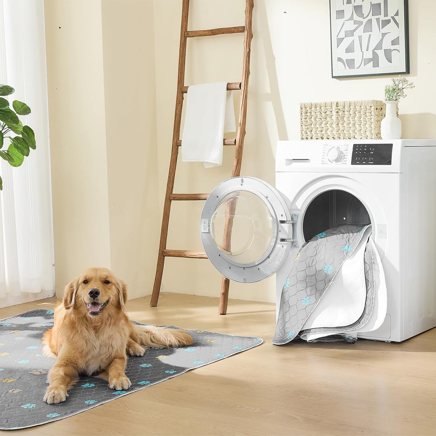 Aitmexcn Washable Puppy Dog Pee Pad, 4PCS 100% Waterproof Whelping Training Mat for Puppy/Senior Dog, Fast Drying Reusable Puppy Pads for Indoor, Outdoor and Car Travel- 18x24'' Llight Gray