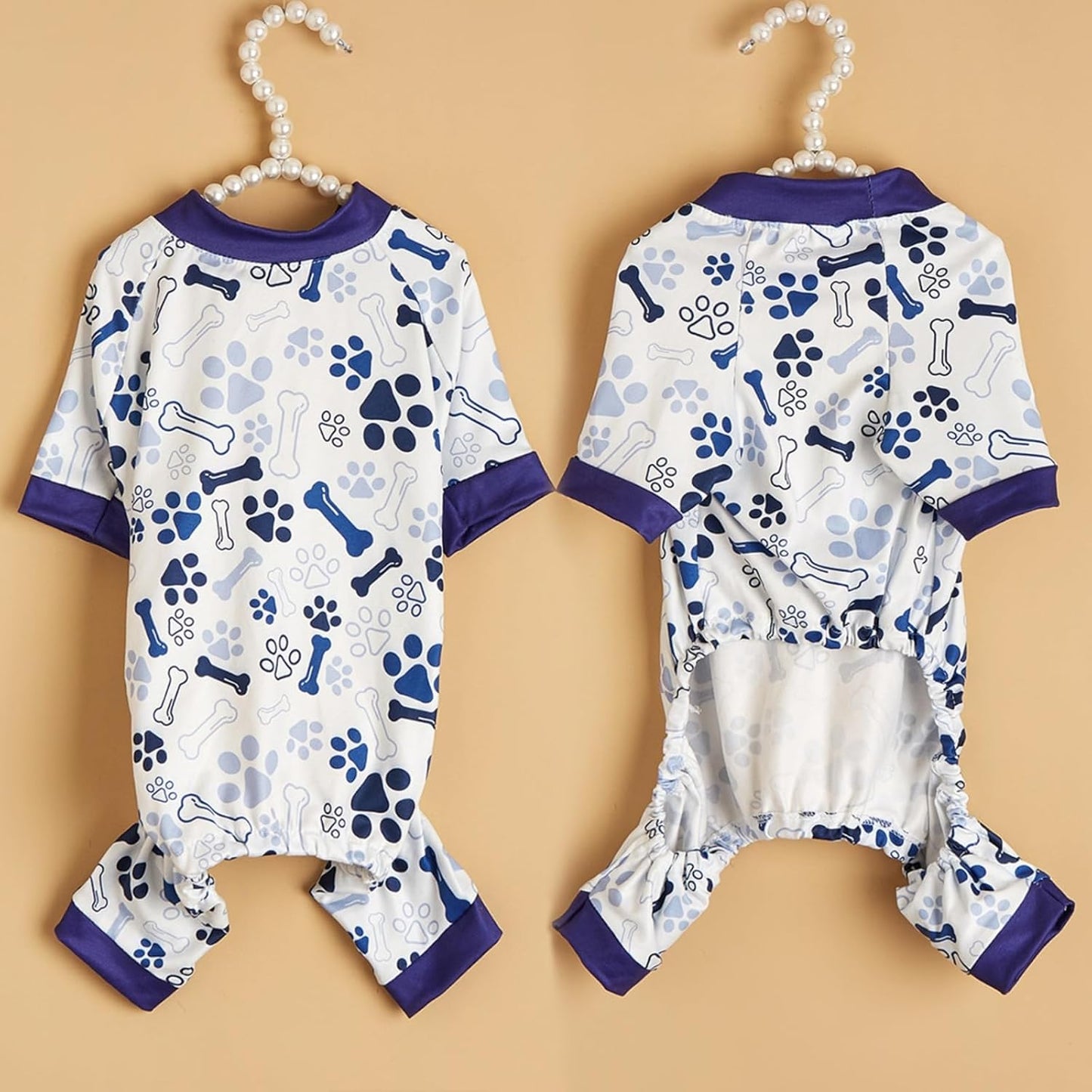 Vet-Approved Dog Onesie Pajamas for Small Dog Clothes - Lightweight Soft Stretchy Puppy Outfit - Certified Hypoallergenic Comfort Anxiety-Reducing (Blue, X-S)