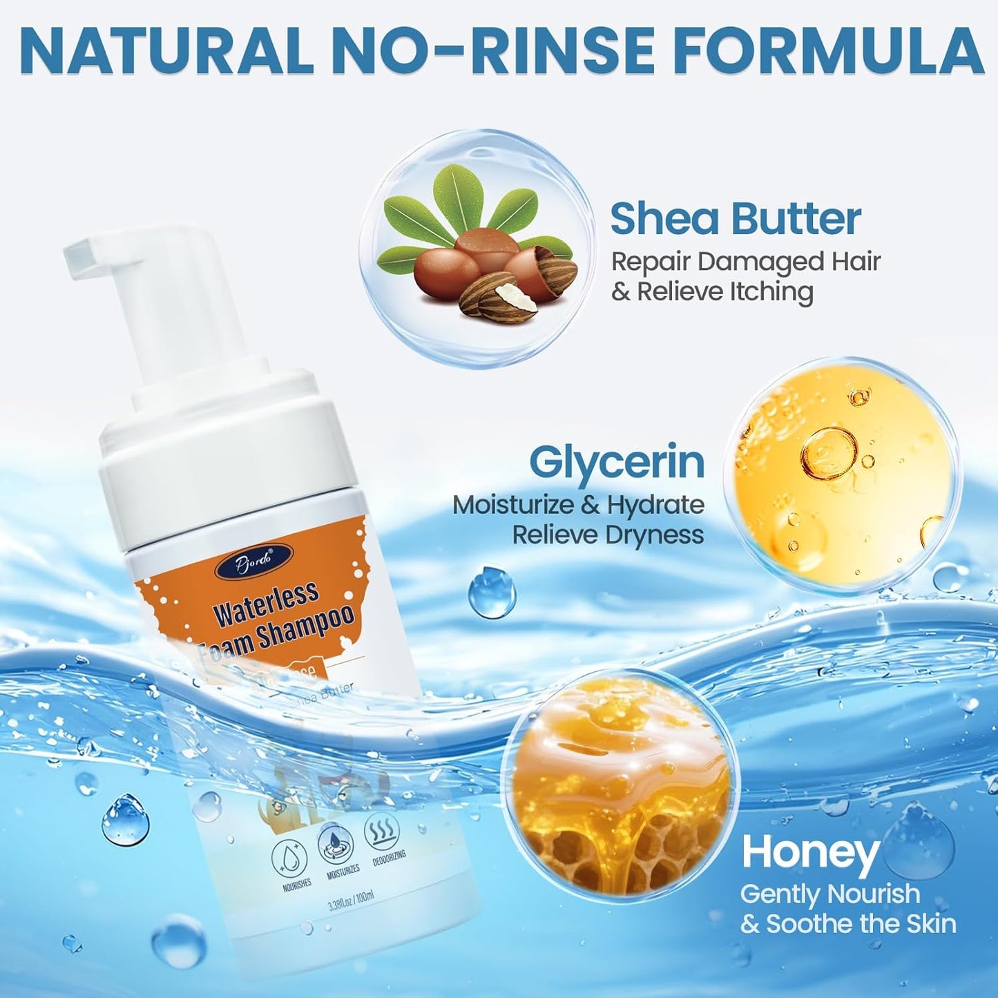 Pet Waterless Shampoo with Brush, Dry Shampoo for Dog & Cats, No Rinse Foam Formula for Quick Clean Between Bath, Detangling, Deep Cleansing, Reduce Itchy Skin Shedding & Odor Control