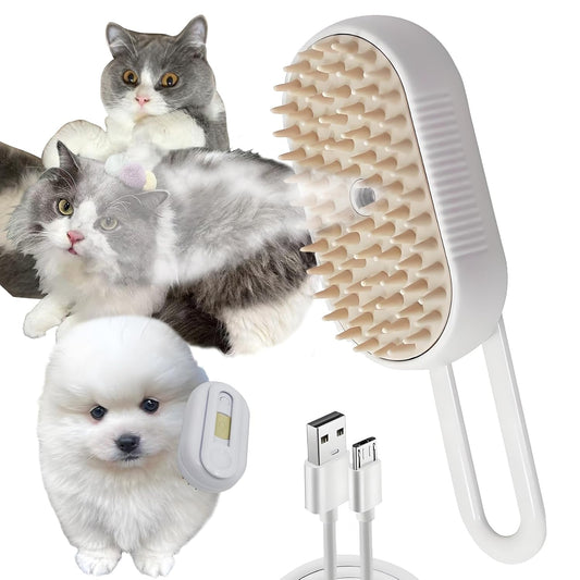 Steam Brush for Cats Dog Steam Brush,3 in 1 Pet Grooming Comb for Shedding,1PCS