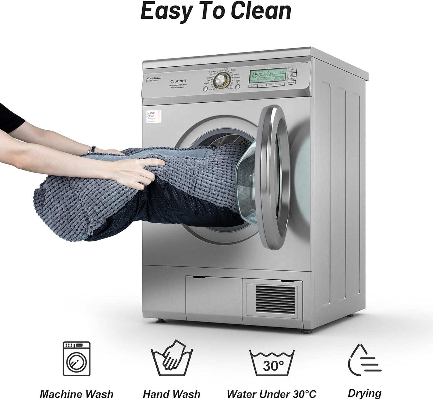 MIXJOY Dog Bed for Large, Medium, Small Dogs - Rectangle, Washable, Orthopedic, Soft Cat Beds - Anti-Slip Bottom, Multiple Sizes (35'', Grey)