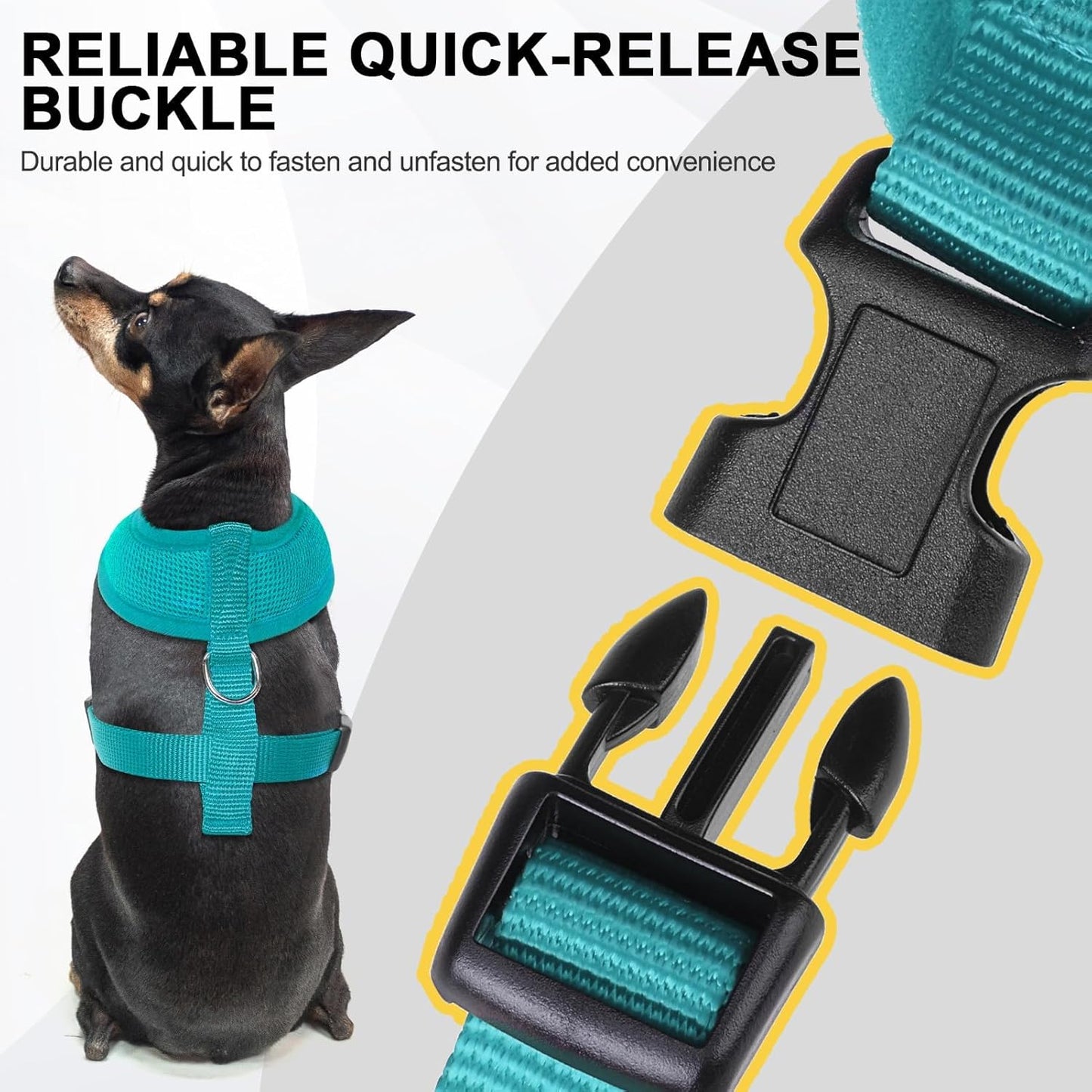 BINGPET No Pull Dog Harness,All Weather Mesh Step-in Vest Harness for Small Dogs,Breathable Mesh Puppy & Cat Harness