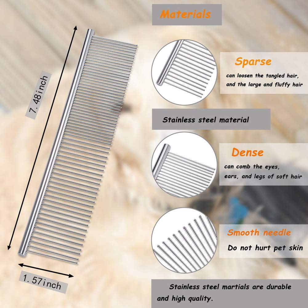 Cat Combs,Pet Comb Laiannwell Professional Grooming Comb for Dog/Cat/Small Pets(3 Packs)
