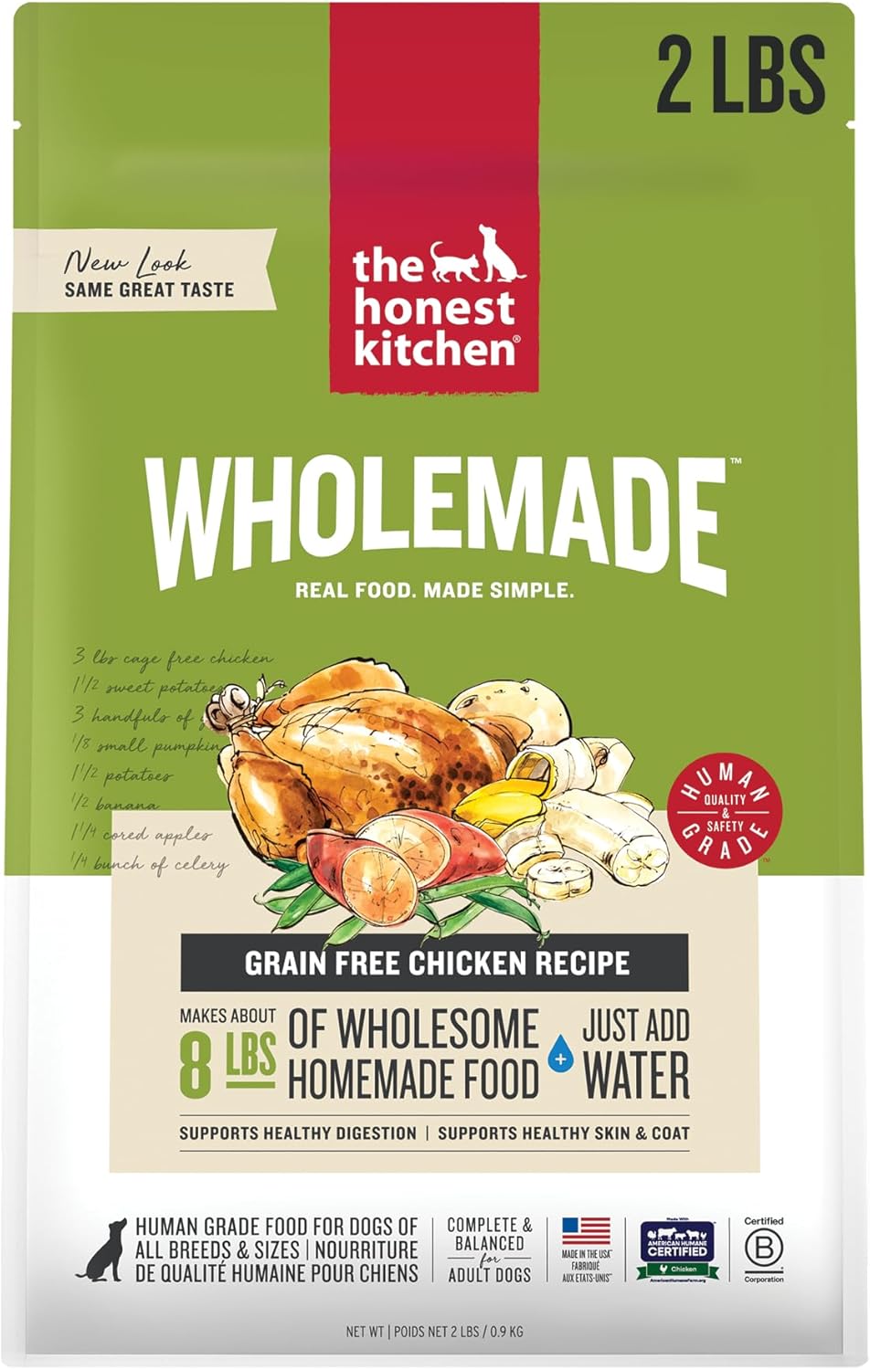 The Honest Kitchen Wholemade™ Grain Free Chicken Dog Food, 2 lb Bag