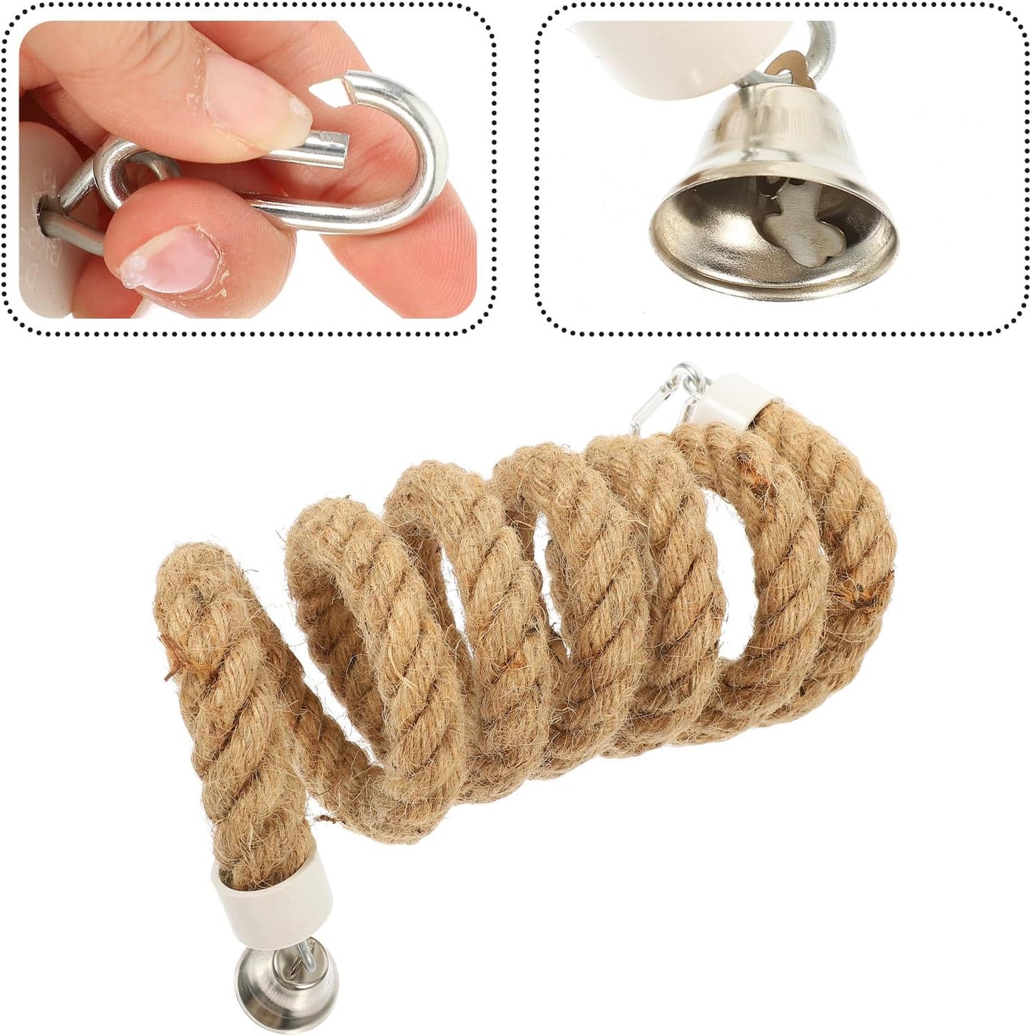 Bird Rope Toy - Parrot Climbing Perch 1.5M Durable Rope Swing for Parakeets Lovebirds & Cockatiels
