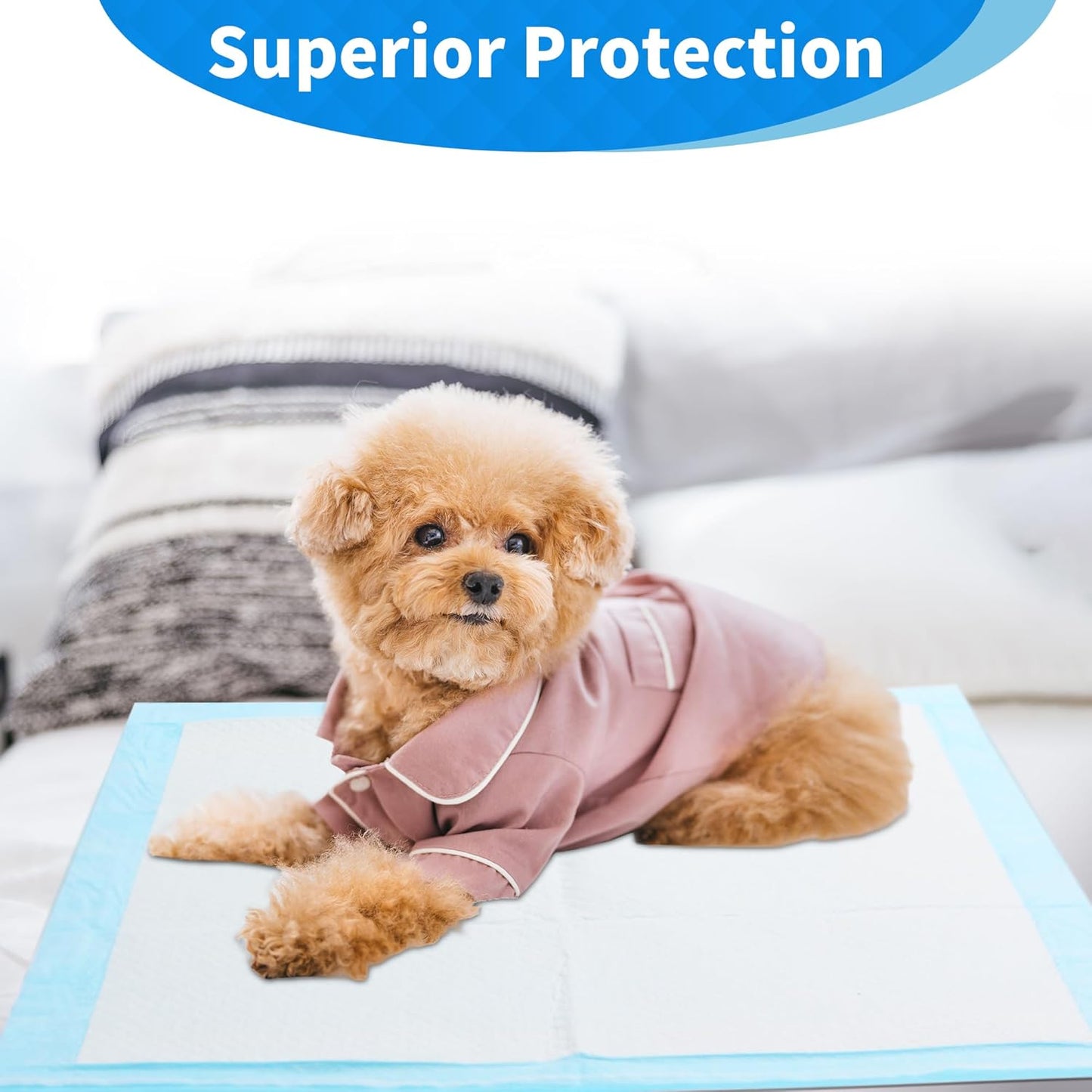 FRONTLINE Disposable Pee Pads 22'' X 22'' Ultra Absorbing Premium Heavy Duty Leakproof Underpads Puppy Essentials Pet Potty Training Wee Wee Pads Waterproof Protection for Dogs, Cats, Baby