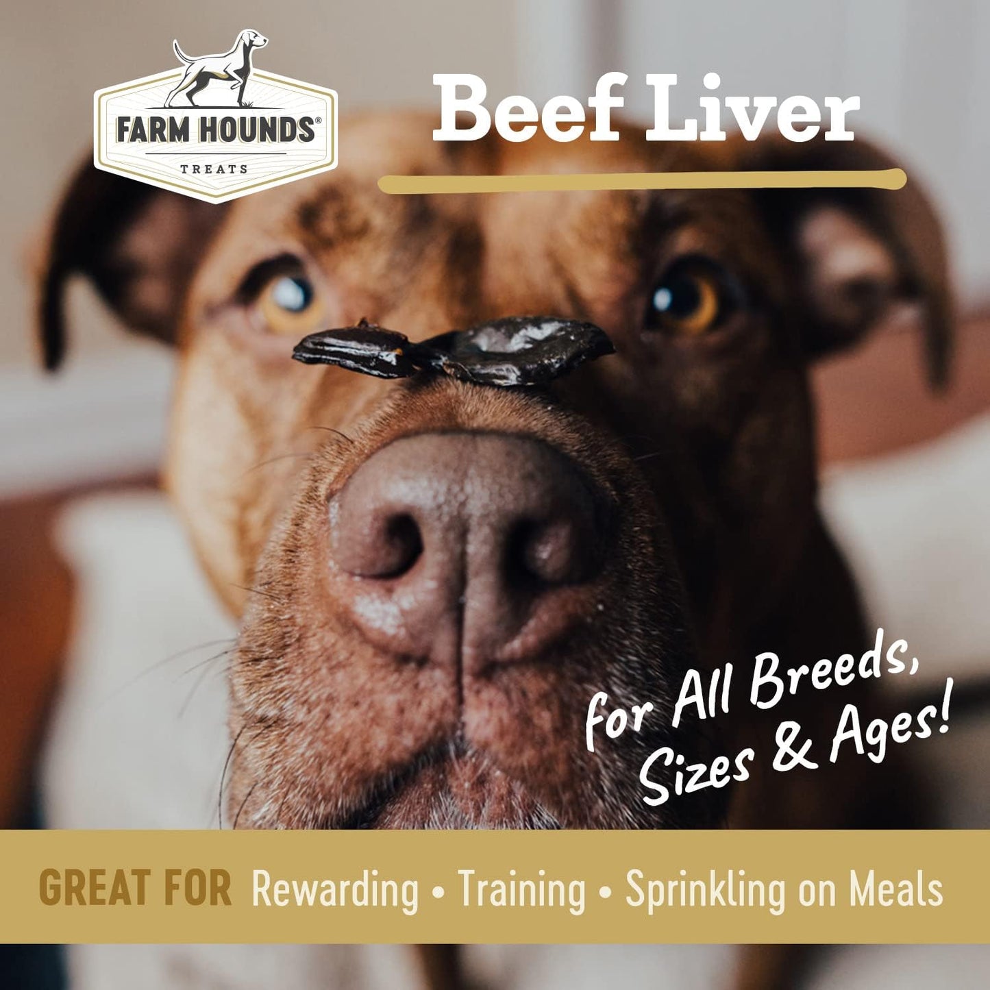 Farm Hounds - Beef Liver - Premium Natural Beef Liver Jerky For Dogs - Made From 100% Humanely Raised Cattle - Organ Treats - Great For Training & Treats - No Added Fillers - Made in USA - 4oz -2 Pack