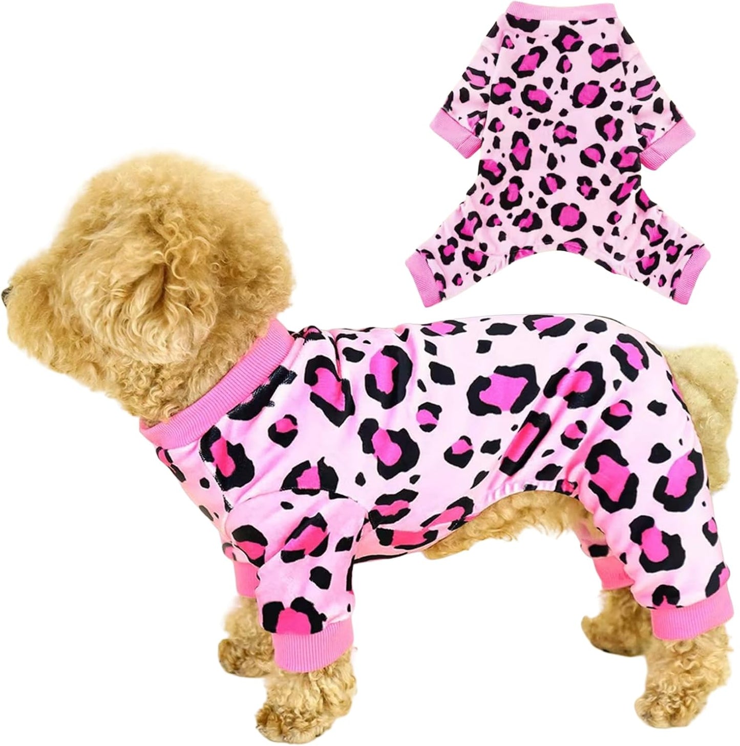 Vet-Approved Dog Pajamas Onesie for Medium Large Dog Clothes - Lightweight Soft Stretchy Puppy Outfits - Certified Hypoallergenic Comfort Anxiety-Reducing (Pink, XXX-L)