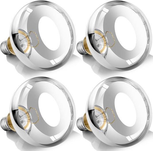 250W Heat Lamp Bulbs, 8000 Hours Rated, R40 Bathroom Shower Incandescent Light Bulb, Infrared Heating for Chickens, Reptiles, Pets, Food, E26 Base, 4 Pack