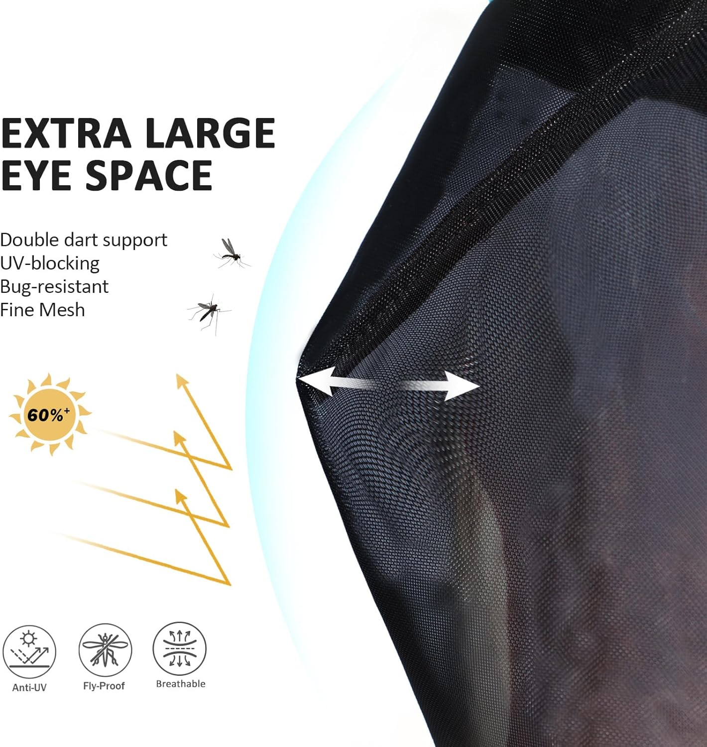 Harrison Howard Pro Luminous Horse Half Face Fly Mask Large Eye Space with Ears UV Protection for Horse Coral Orange XL