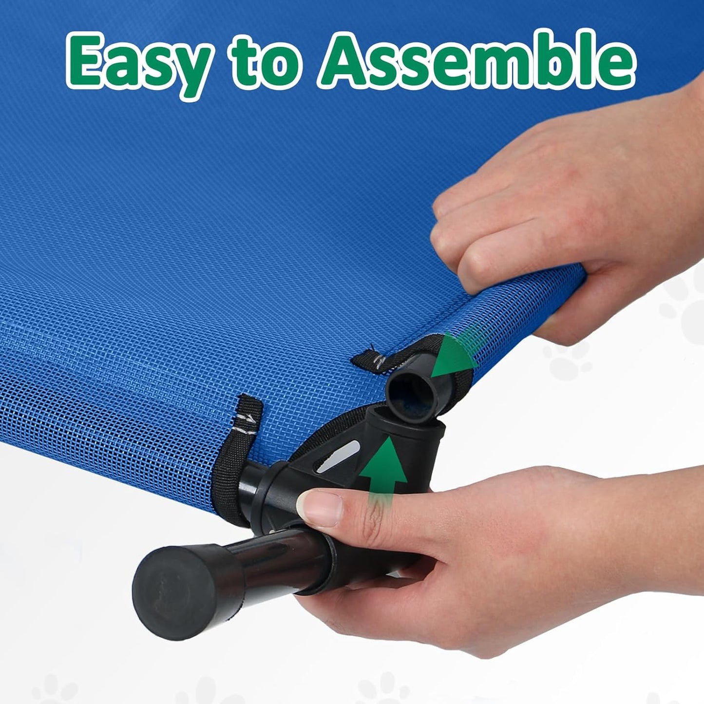 Elevated Dog Bed XL, XLarge Raised Outdoor Dogs beds, Breathable Mesh and Anti-Slip Feet, Lifted Pet Cot Off Ground, Cooling Dog Hammock Indoor (XL, Blue)