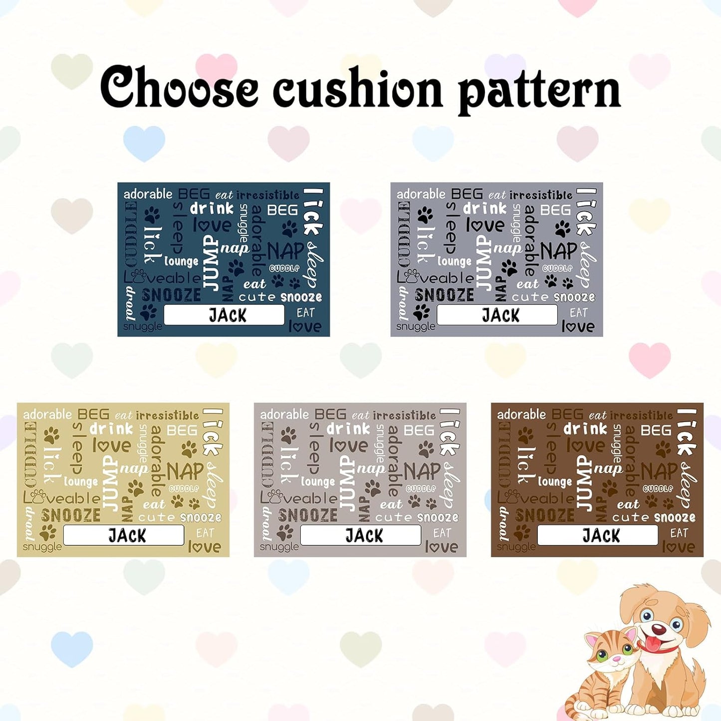 Personalized Dog Cat Feeding Mat Custom Pet Food Mat Waterproof Non-Slip Customized Puppy Name Photo Placemat Dish Rug Floor Protector Gifts for Pets Lover Pattern 3