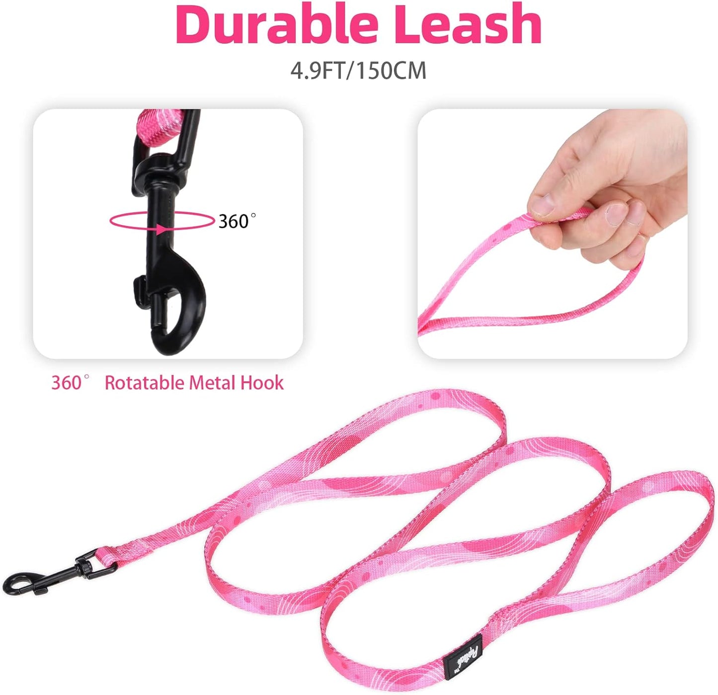 PUPTECK No Pull Dog Harness Soft Adjustable Basic Nylon Step in Puppy Vest Outdoor Walking with Leash