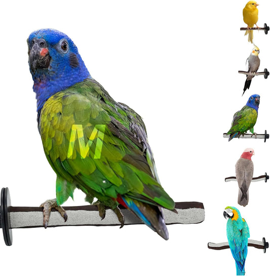 Superoost Manzanita Pumice Pedicure Perch- Easy to Install Bird Cage Accessories for Healthy Feet, Nails and Beak - Natural Bird Perches Imitates Birds' Life in The Wild - M 10"