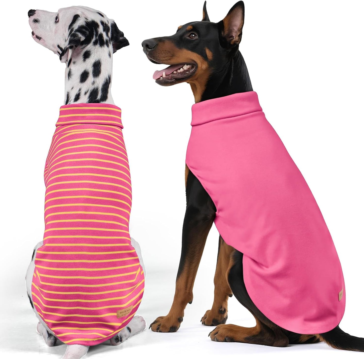 KYEESE 2Pack Dog Sweater Soft Dogs Clothes Stretchy Pets Sweatshirt Warm Pets Coats Pullover Dog Sweaters for Medium Dogs Girl