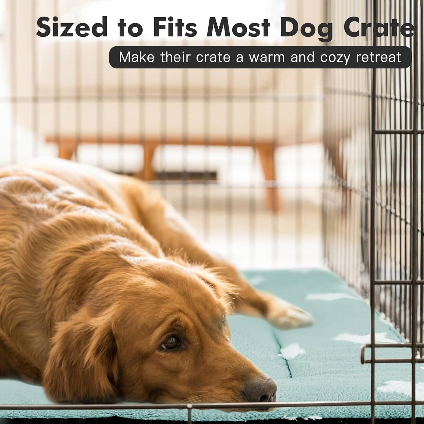 Mora Pets Dog Crate Pad Dog Kennel Bed Crate Mat for Large Dogs Washable Cute Star Pet Bed for Cage Ultra Soft Flat Pillow Cushion for Cozy Sleeping Anti-Slip Blue 42 x 27