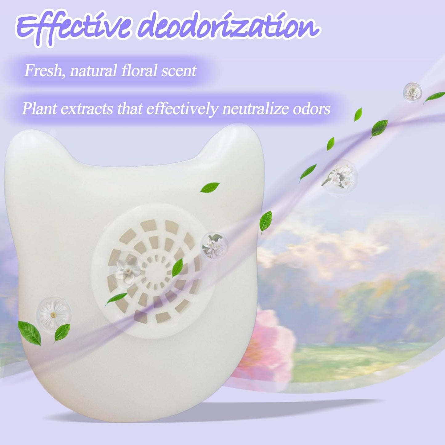 NewKe 4 Pack Deodorizer for Cumrige Self Cleaning Litter Box, Odor Eliminator Compatible with Fumoi Automatic Cat Litter Box, Cute Cat Shaped Design with Camellia Flower Scent, Fragrance Refills