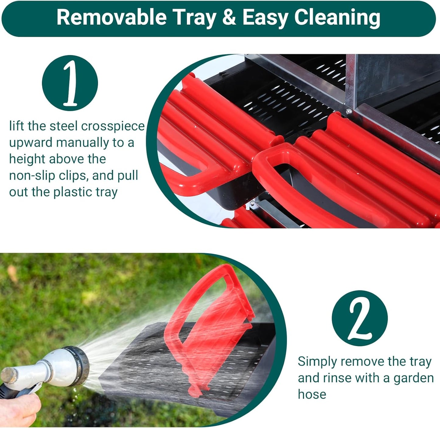 Nesting Boxes for Chickens, Chickens Laying Boxes for Chicken Coop with Legs, 6 Compartments Chicken Nesting Boxes, with Removable Tray, Easy Cleaning, for Hens Outdoor Chicken Coop Farm Yard, Red