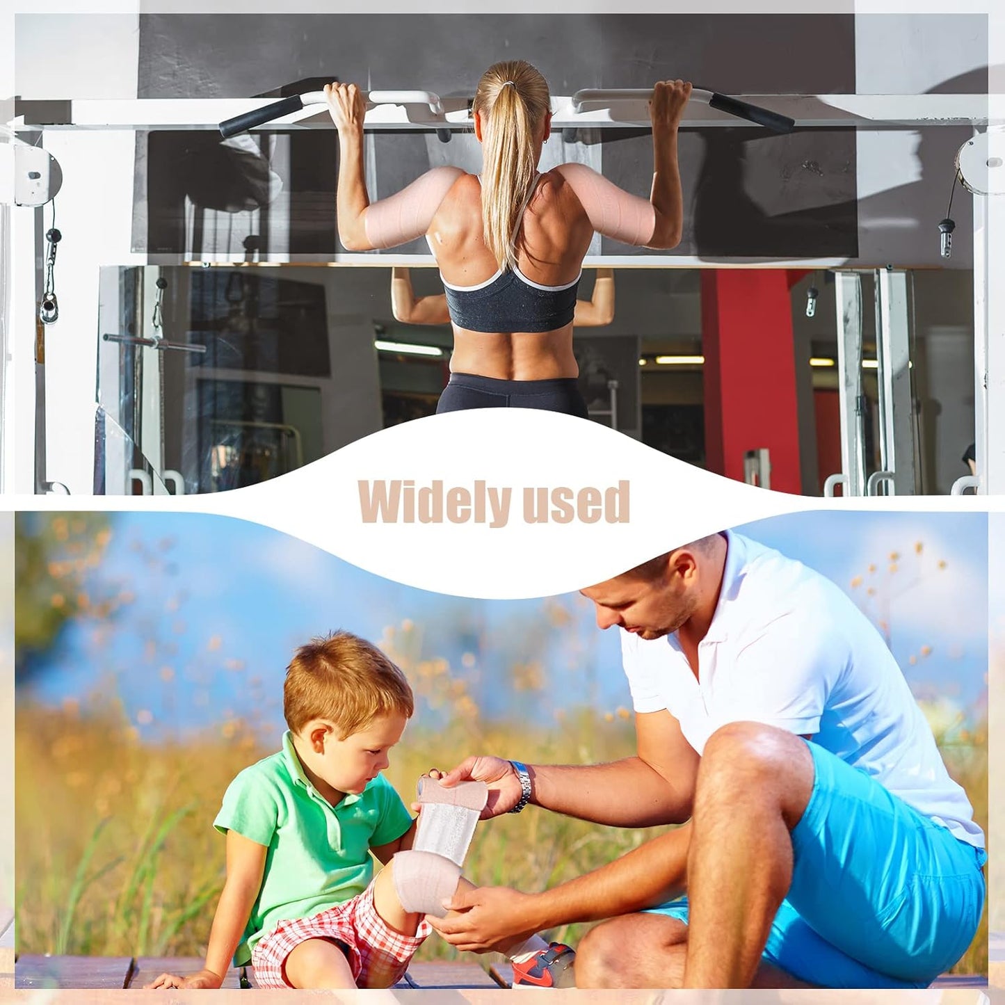 4 Rolls Elastic Tape Adhesive Elastic Tape Self Adhesive Bandage Wrap Flexible Stretch Bandages for Sports Ankle, Knee and Wrist Sprains Animal Pets, 5 Yard (4 Inch in Width)