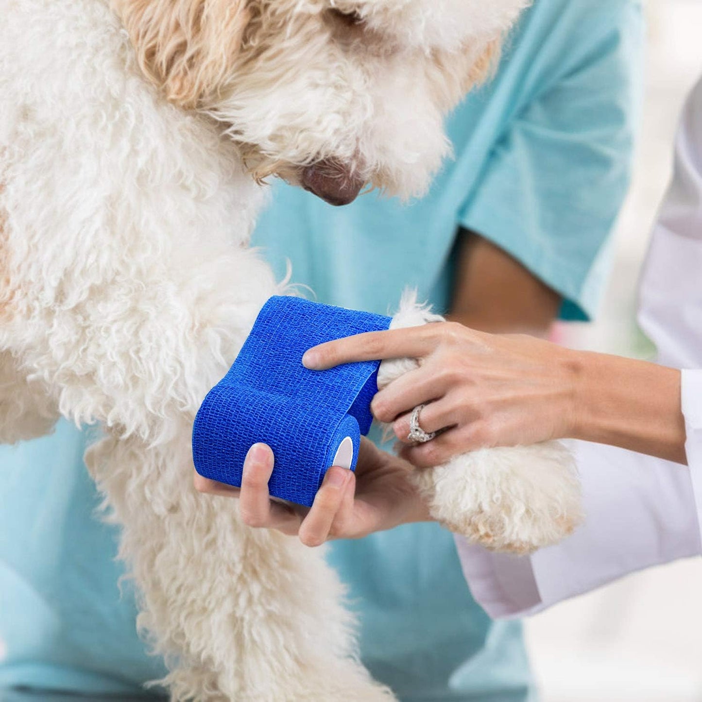 TOBWOLF 12PCS Self Adhesive Bandage, 4" x5yd / 10cmx4.5m Elastic Cohesive Bandage Wrap Athletic Gauze Roll, Non Woven Bandage Tape for Wrist Ankle Knee Leg Sprains Swelling - Navy Blue