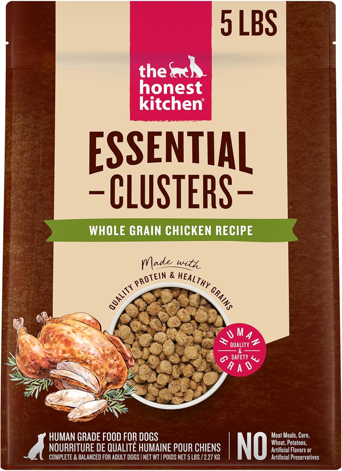The Honest Kitchen Essential Clusters Dog Whole Grain Chicken 5 lb Bag