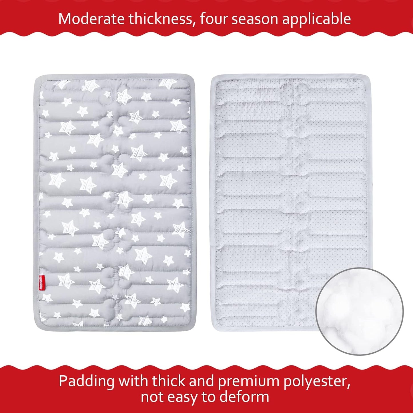 Dog Crate Mat (21" X 14"), Soft Dog Bed Mat with Cute Prints, Personalized Crate Pad, Anti-Slip Bottom, Machine Washable Kennel Pad