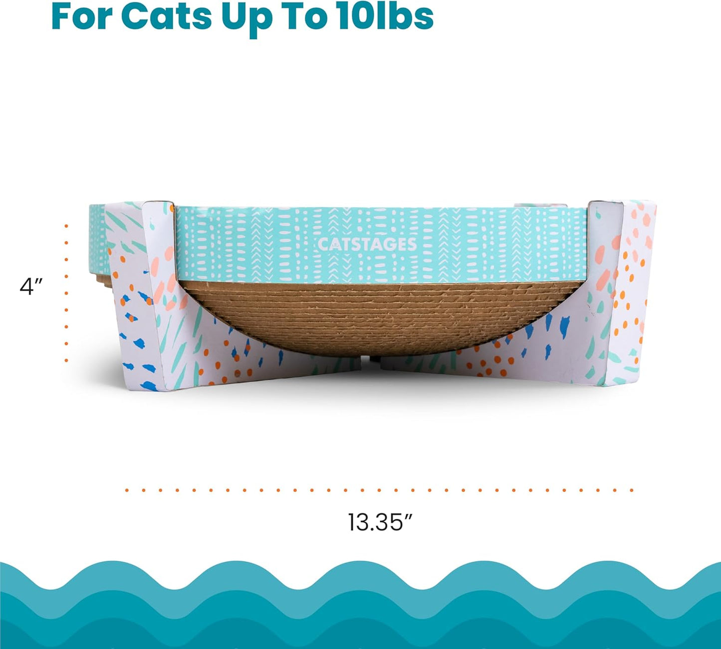 Catstages Scratch Snggle & Rest Elevated Cat Lounger and Cat Scratcher for Relaxing and Play, Includes Catnip