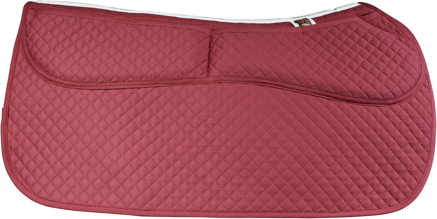ECP Equine Comfort Products Thermoregulating Western Saddle Pad, Machine Washable Contoured Fit, Water Absorbing, Therapeutic, Shock Absorbing with Adjustable Memory Foam Shims