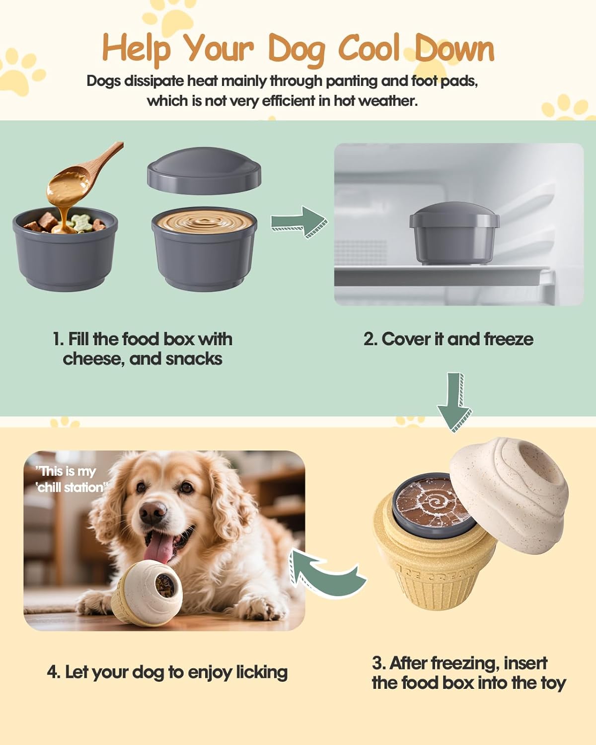 Dog Frozen Treat Toy, Long-Lasting Interactive Dog Toys to Keep Them Busy, Fillable & Freezable Birthday Gifts, Enrichment Toys for Puppy