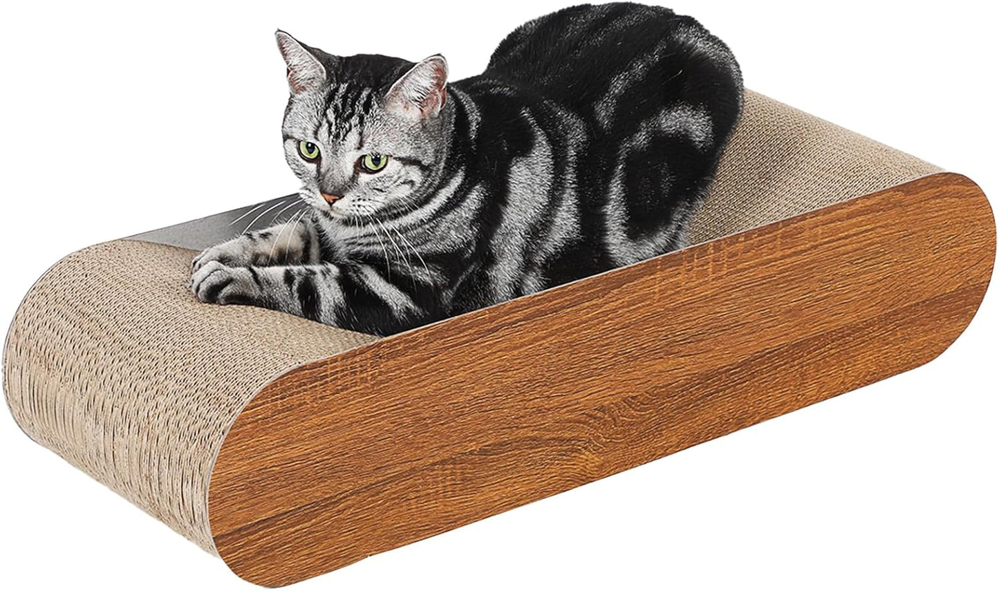 Cat Scratcher, Cardboard Lounge Bed, Bone Shape Design, Recyclable Corrugated Scratching Pad, Stable and Durable, Furniture Protector, Reversible, Brown