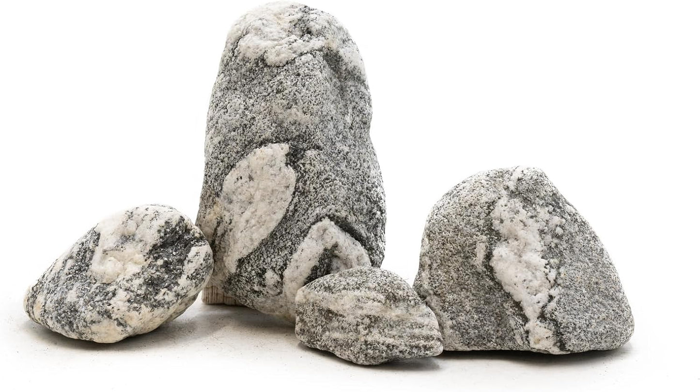 Natural Aquarium Rocks Silver Seiryu Rock Mountain Stone Fish Rocks for Aquariums and Terrariums Animal Feeding Box, Micro Landscape, Stone Landscape and Bonsai (5lb 2-5inch 4-5Pcs)