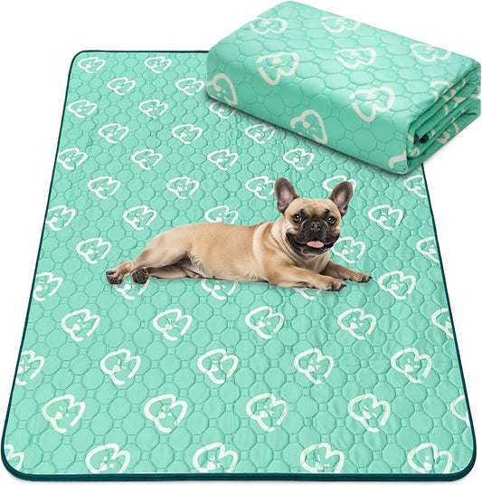 FXW Washable Pee Pads for Dogs, Puppy Pads with Super Absorbent, Specifically Designed for FXW Rollick/Homeplus 24inch 6 Panels Dog Playpen, 63" × 39" Rectangle, Green, 1 Pack