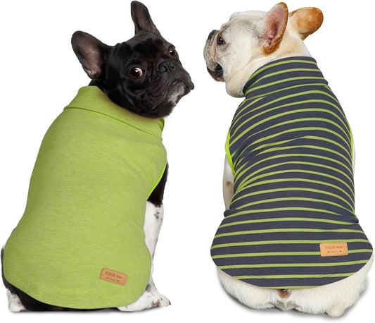 KYEESE 2Pack Dog Sweater Stretchy Dogs Clothes Soft Dachshund Clothes Warm Pet Coats Dog Sweaters for Small Dogs Male Turtleneck Small Pet Sweaters Pullover Pets Sweatshirt