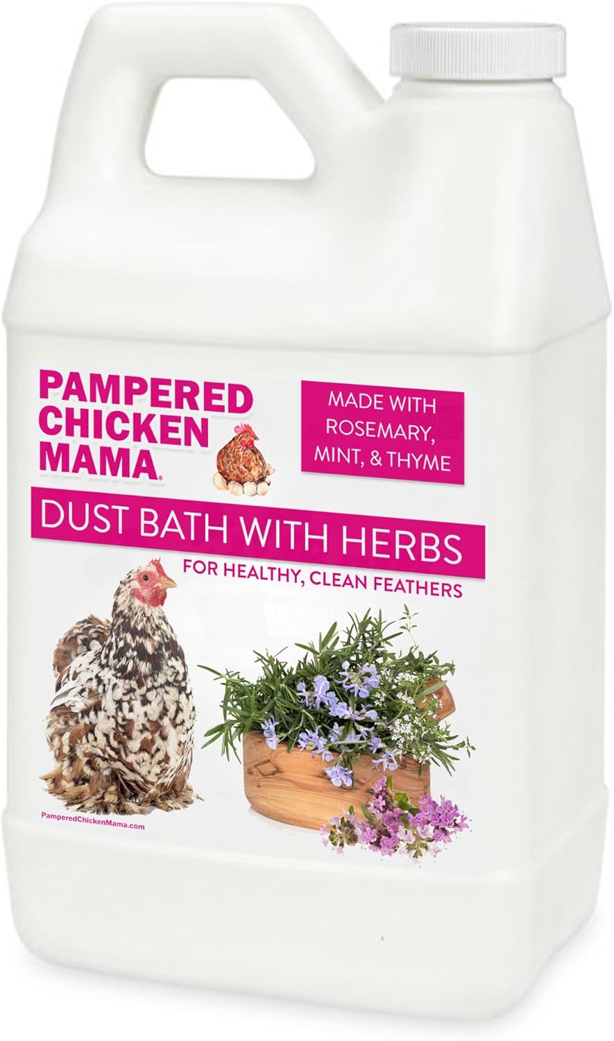 20.5 lb Pampered Chicken Mama Dust Bath with Organic Herbs & Essential Oils for Chickens, Quail, & Poultry | Dust Bath for Chickens to Keep Feathers Clean & Healthy