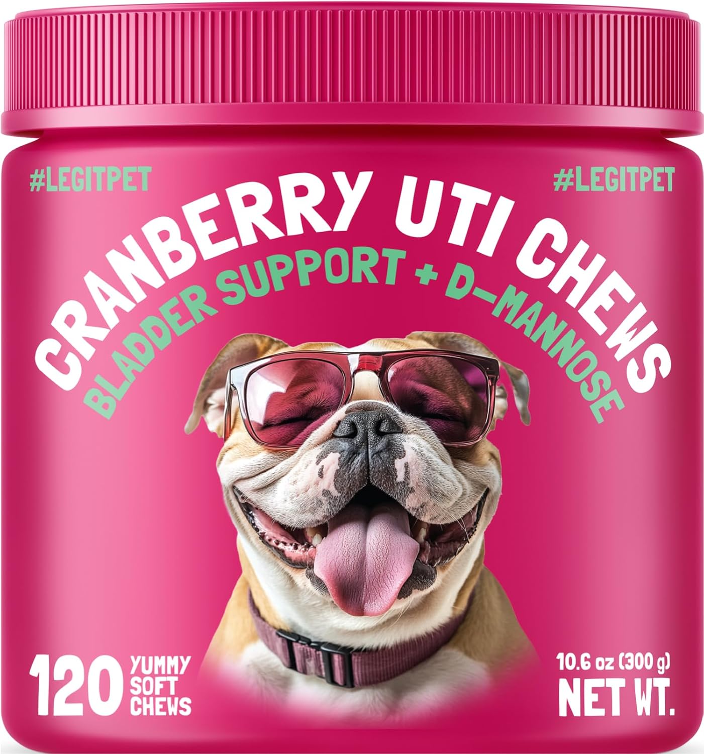 Cranberry UTI Chews for Dogs Bladder Support + D-Mannose Supports Kidney Urinary Tract and Bladder Health Natural Cranberry Wellness Supplement Immune System Booster Natural Pet Antioxidant 120 Chews