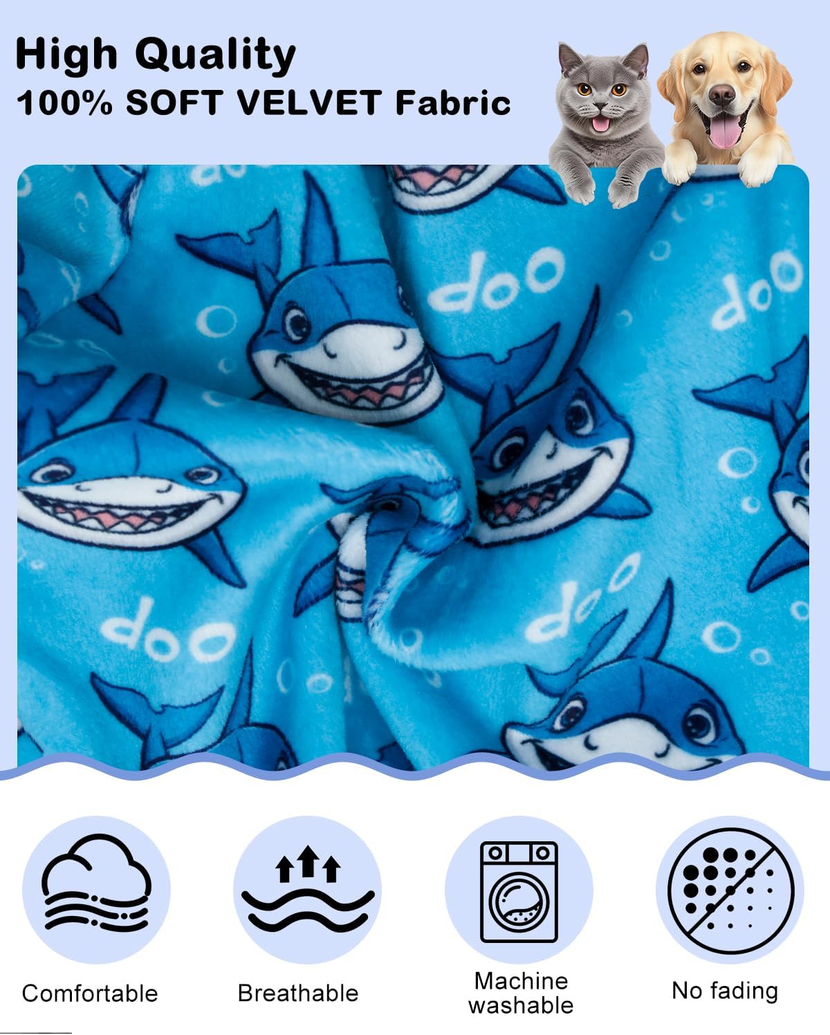 CuteBone Shark Costume Dog Pajamas, Stretchy Spandex Crystal Velvet Sleepwear Coat for Small Dogs, Soft & Warm Pet Outfit Clothes for Cold Weather, Cozy Pullover Design COSP07XL