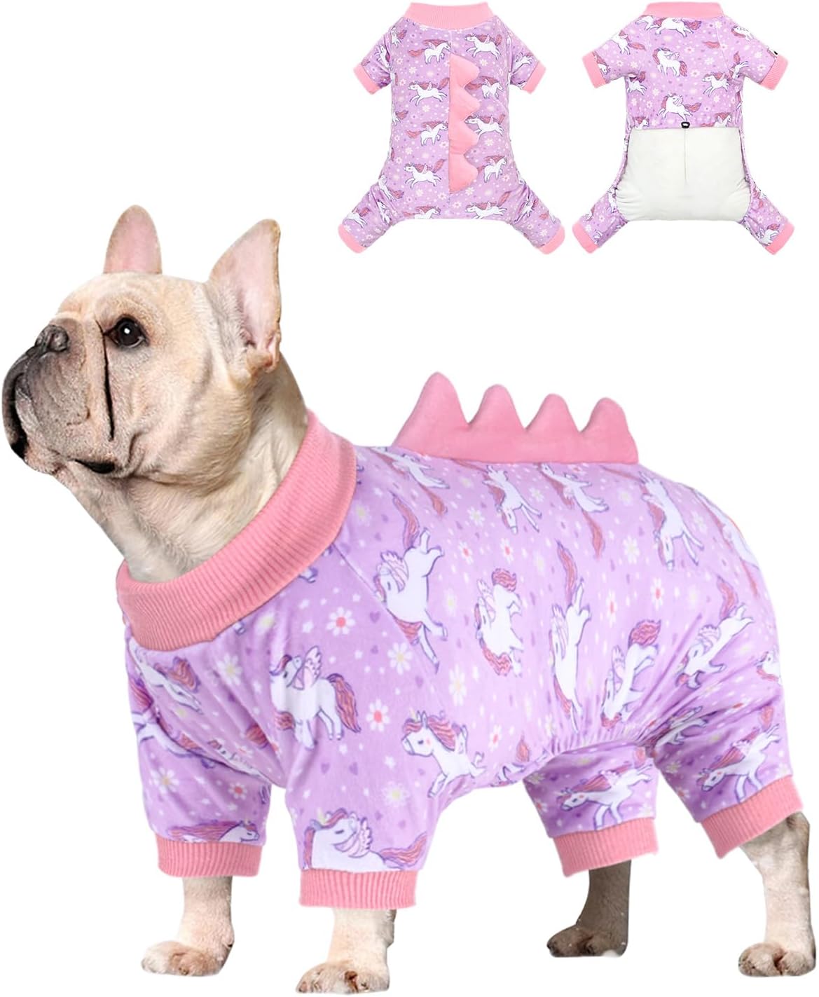 CuteBone Dinosaur Costume Dog Pajamas, Stretchy Spandex Crystal Velvet Sleepwear Coat for Small Dogs, Soft & Warm Pet Outfit Clothes for Cold Weather, Cozy Pullover Design COSP11XL