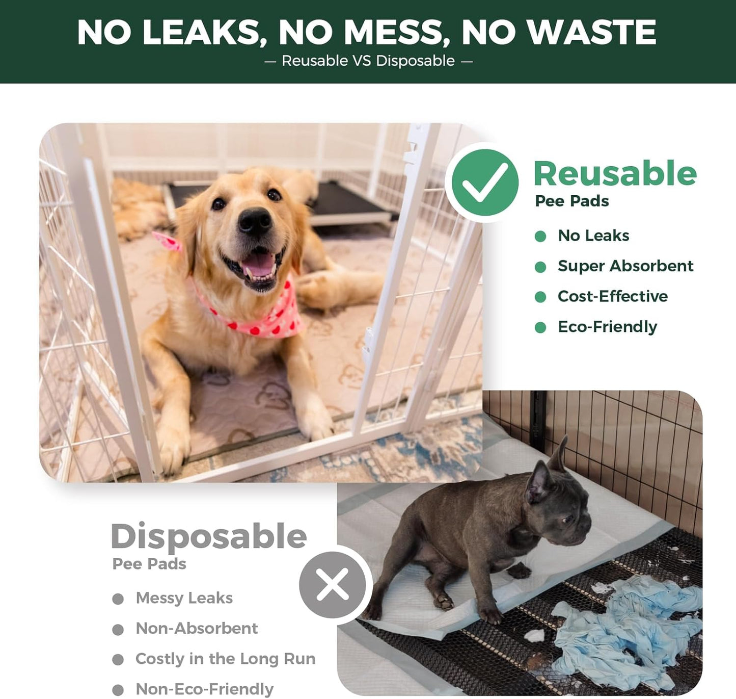 FXW Washable Pee Pads for Dogs, Puppy Pads with Super Absorbent, Specifically Designed for FXW Rollick/Homeplus 24inch 6 Panels Dog Playpen, 31" Hexagon, Khaki, 1 Pack