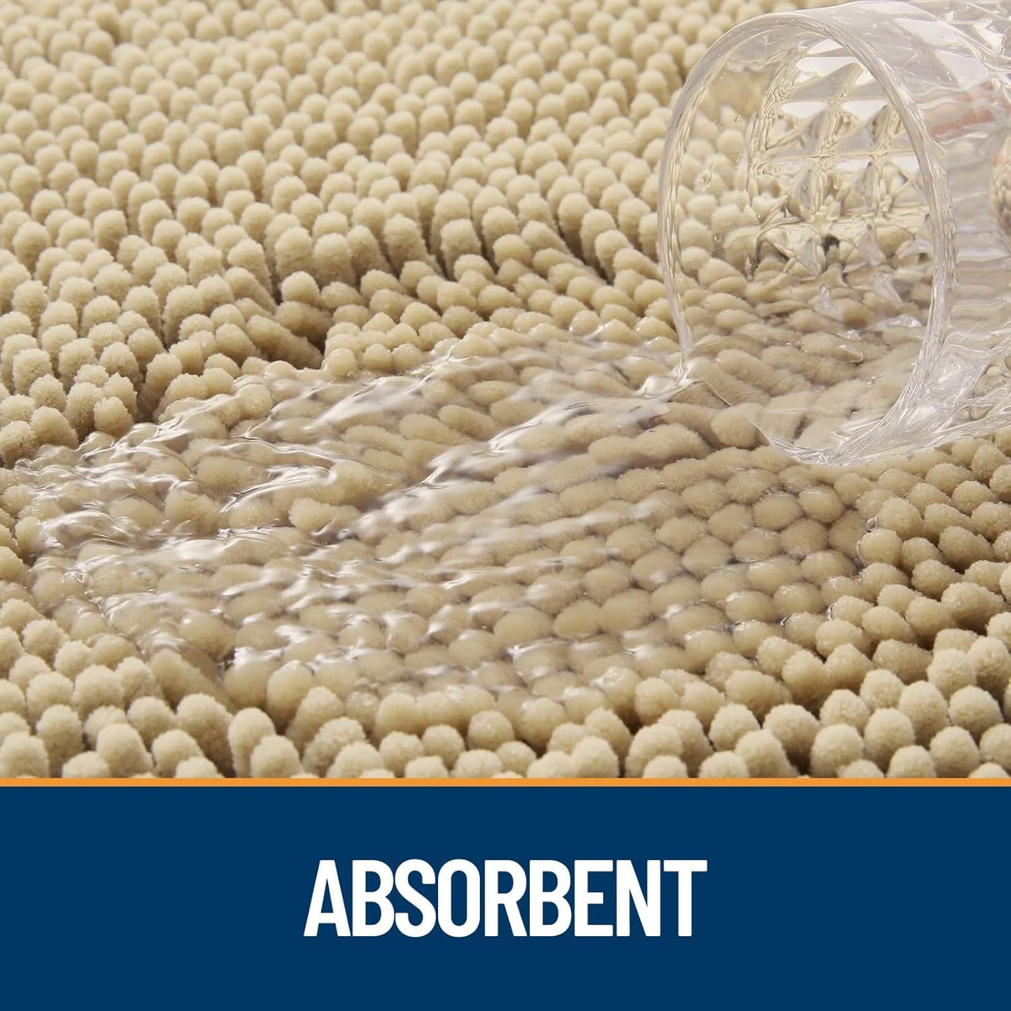 OLANLY Dog Door Mat for Muddy Paws 24x16, Absorbs Moisture and Dirt, Absorbent Non-Slip Washable Doormat, Quick Dry Chenille Mud Mat for Dogs, Entry Indoor Entryway Carpet for Inside Floor, Beige