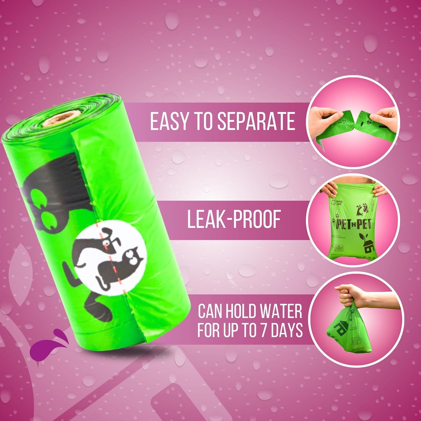 Pet N Pet Poop Bags For Dogs, Green 540 Counts Lavender Scented Dog Poop Bags Rolls, Dog Bag, Pet Waste Bag