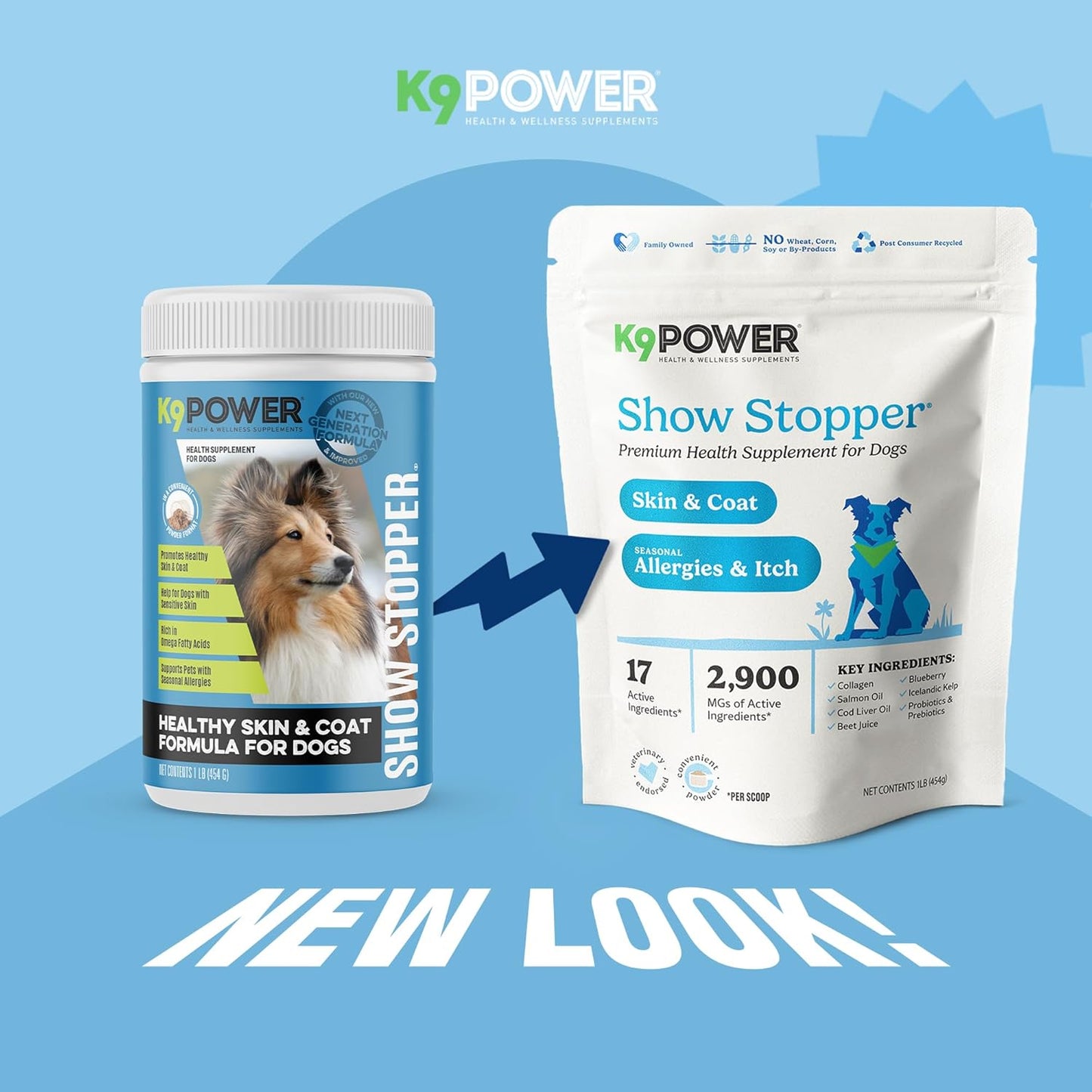 K9 Power Show Stopper for Dogs 3lb – Boosts Coat Shine & Promotes Healthy Skin Tone - Strengthens Immune System - Enhances Digestive Health
