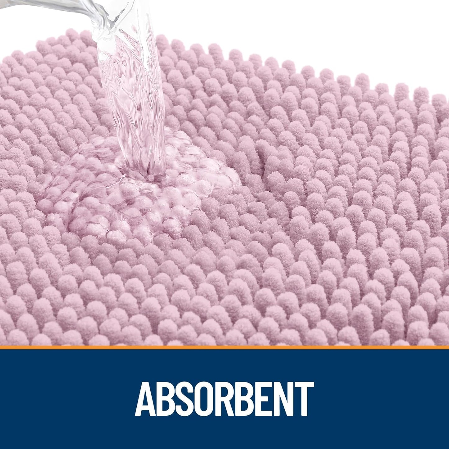 OLANLY Dog Door Mat for Muddy Paws 24x16, Absorbs Moisture and Dirt, Absorbent Non-Slip Washable Doormat, Quick Dry Chenille Mud Mat for Dogs, Entry Indoor Entryway Carpet for Inside Floor, Dusty Rose