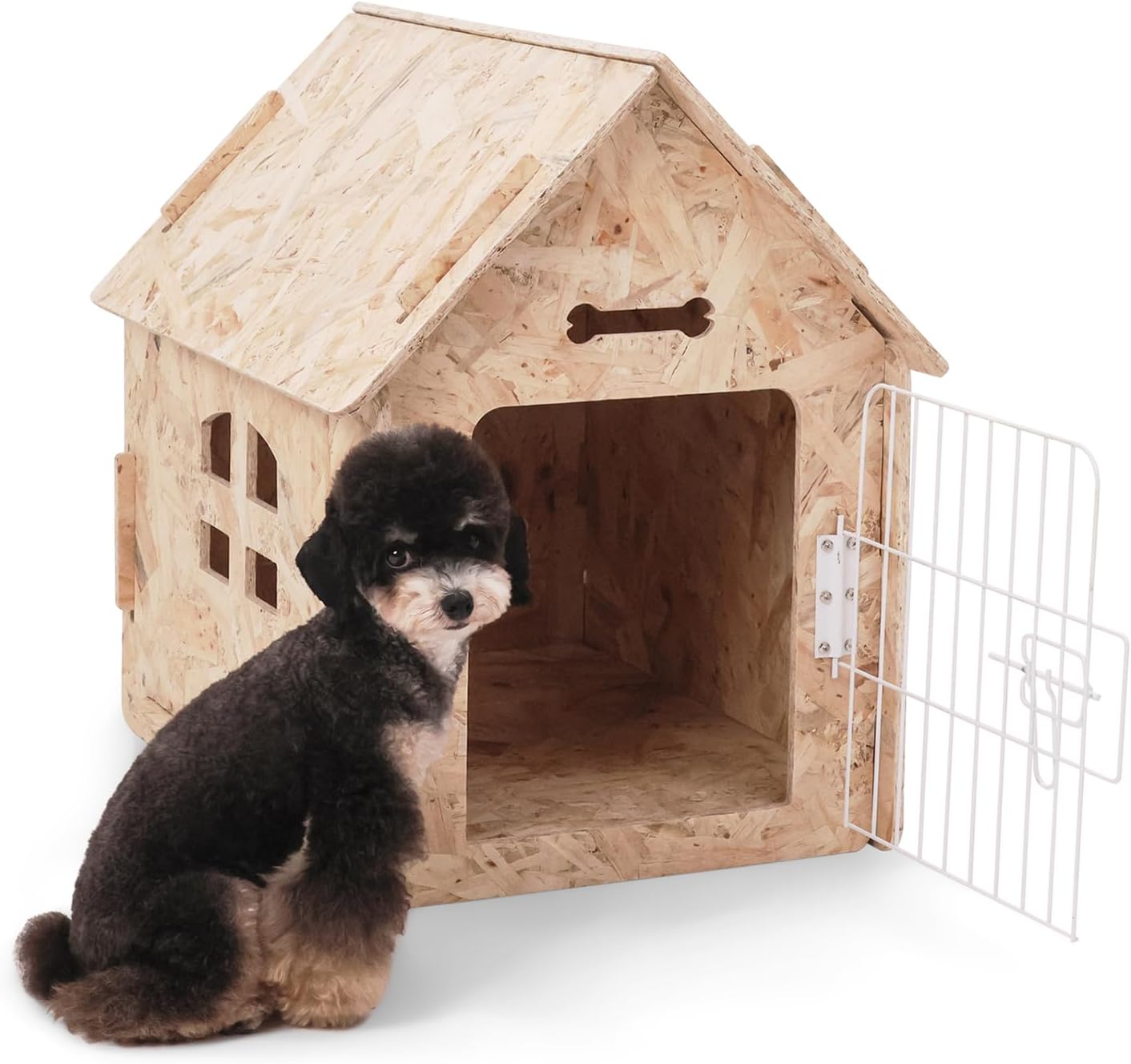 Dog House Indoor for Small Dogs or Cats, Cozy Wooden Design, Small Indoor Bed House, with Air Vents and Elevated Floor Warm Dog Cave