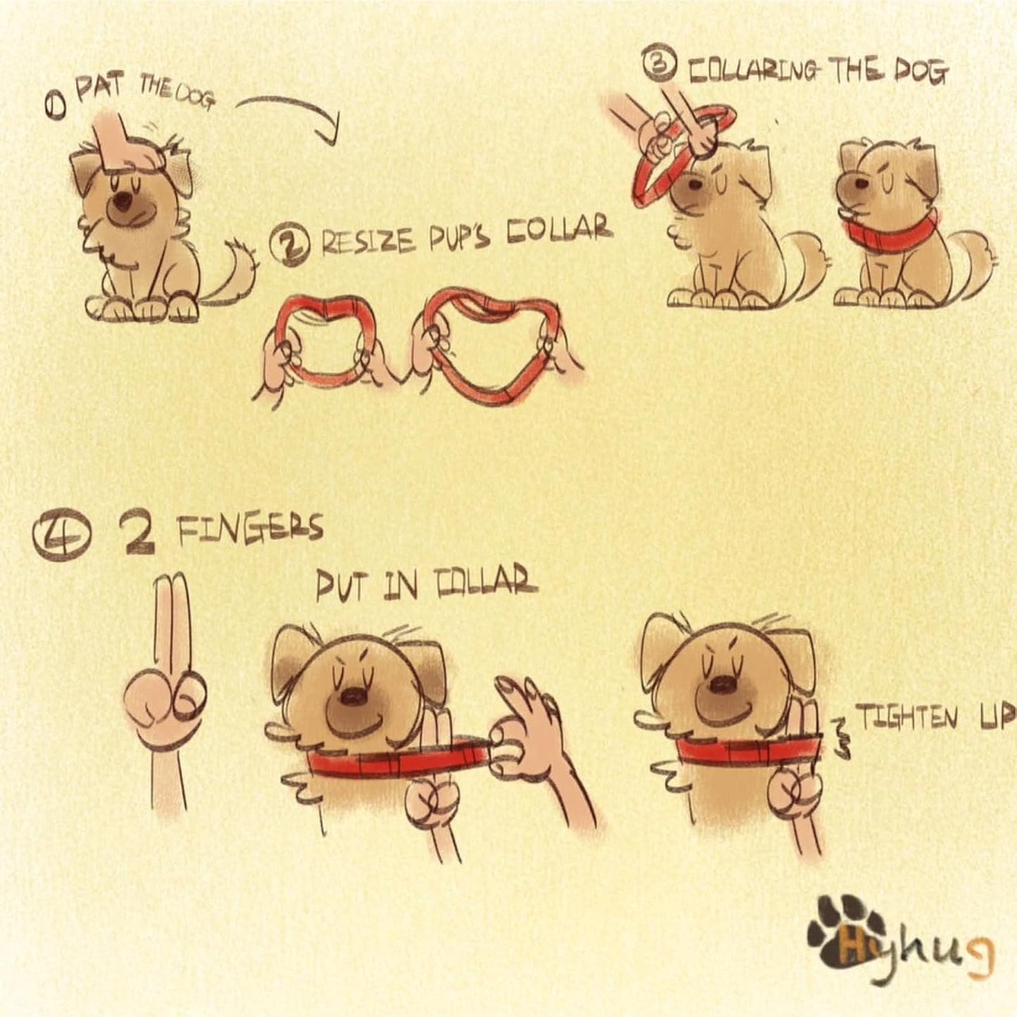 Hyhug Pets Solid Color Classic Regular Heavy Duty Basic Collar Medium Breeds Dogs, Unique Design Adjustment Triglide Slide (Buckle) Can Attached Name Tag Accessories. (Medium, Classic Blue)