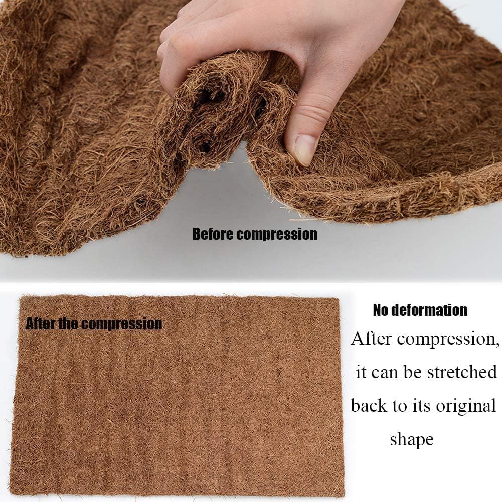 Hamiledyi Reptile Carpet Natural Coconut Fiber Tortoise Carpet Mats for Pet Terrarium Liner Reptile Supplies for Lizard Snake Chameleon Turtle Bedding Bunny Rabbit Mat (15 x Sheets)