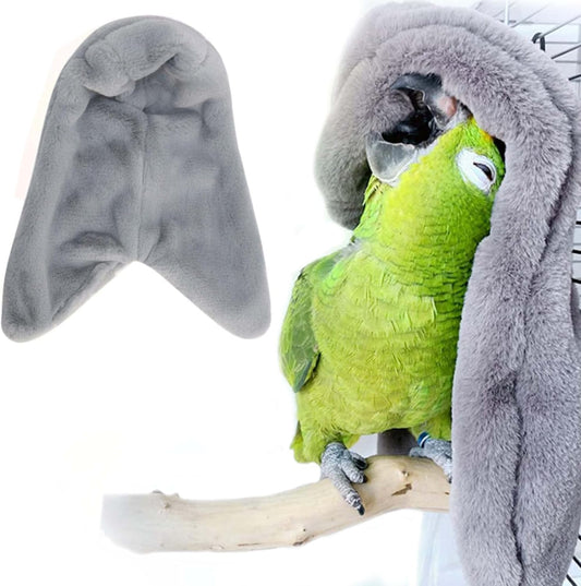 SIMENA Bird Blanket for Cage, Corner Fleece Bed for Birds, Cozy Bird Warmer, Parrot House for Cage, Cuddle Nest Hanging Toy for Lovebirds Parakeet (Large)
